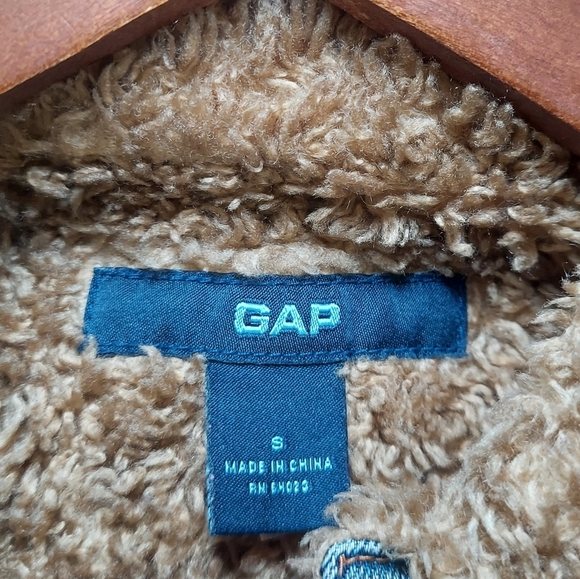 Y2K Gap Faux-Fur Lined Denim Jean Jacket Small - Picture 6 of 8